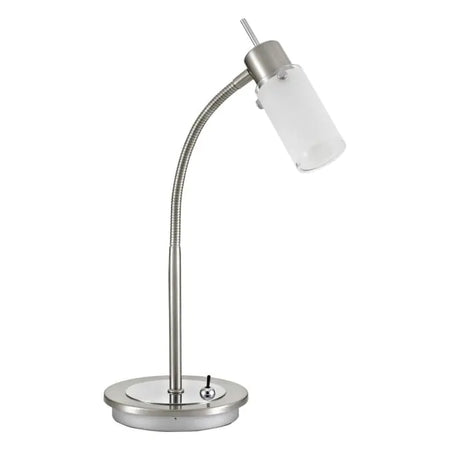 LED table lamp, steel, incl. toggle switch, modern, incl. glass shade