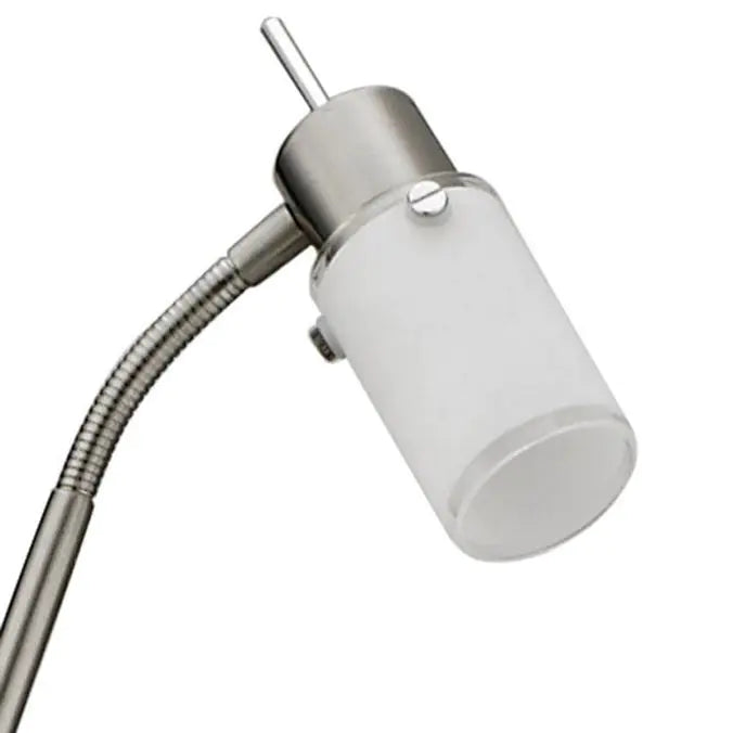LED floor lamp, steel, 2 adjustable lamp heads, warm white, glare-free