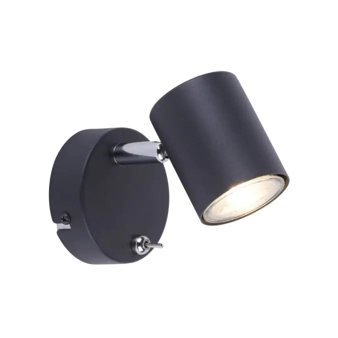 LED wall light, anthracite, pivotable, rotatable, warm white