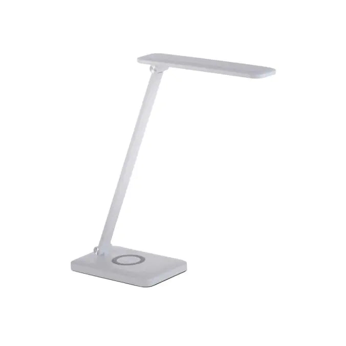 LED table lamp, white, wireless QI charging function, touch dimmer, CCT