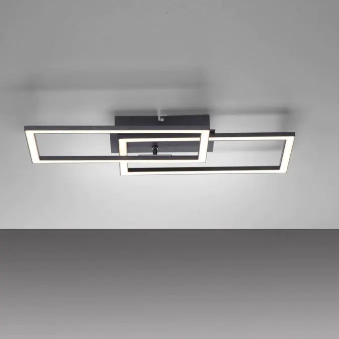 LED ceiling light black Switchmo technology elongated frame black flat