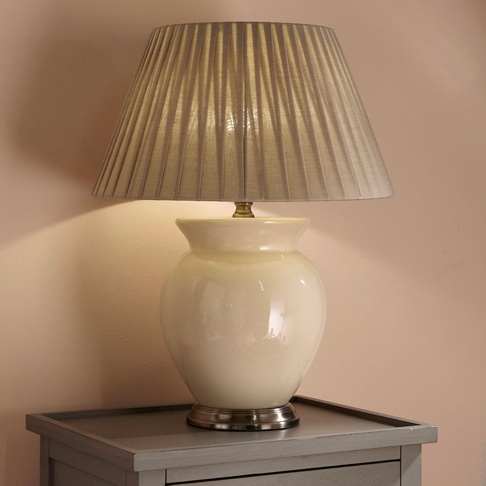 Hadley Cream Ceramic Table Lamp