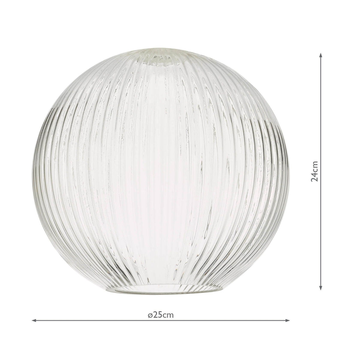Accessories Easy Fit Ribbed Round Glass Shade
