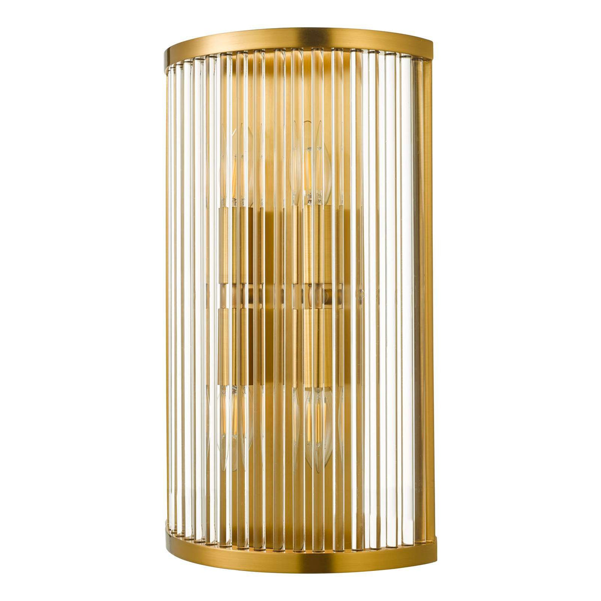 Eleanor 4 Light Wall Light Natural Brass Glass