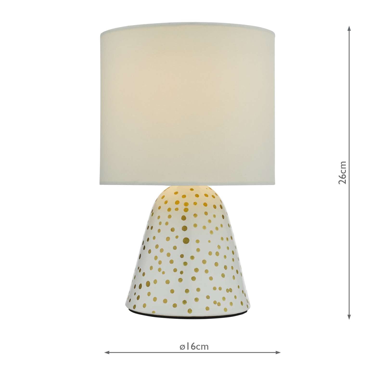 Glenda Ceramic Table Lamp White With Shade Twin Pack