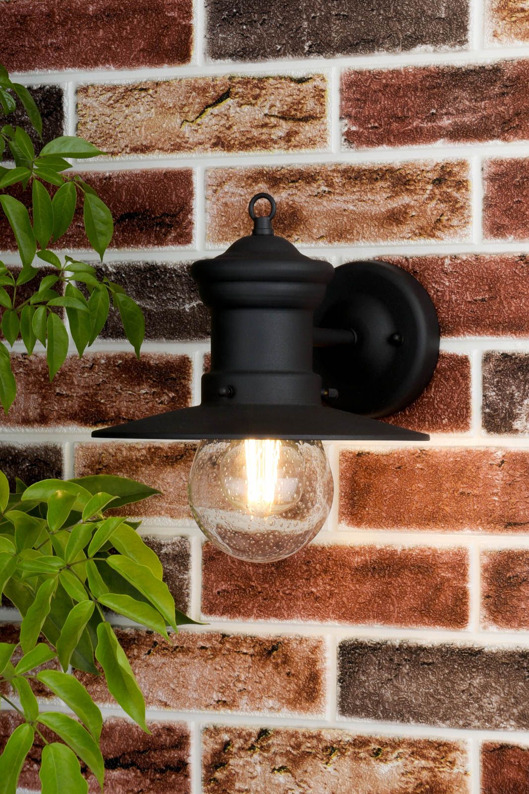 Sedgewick Outdoor Wall Light Black Glass IP44