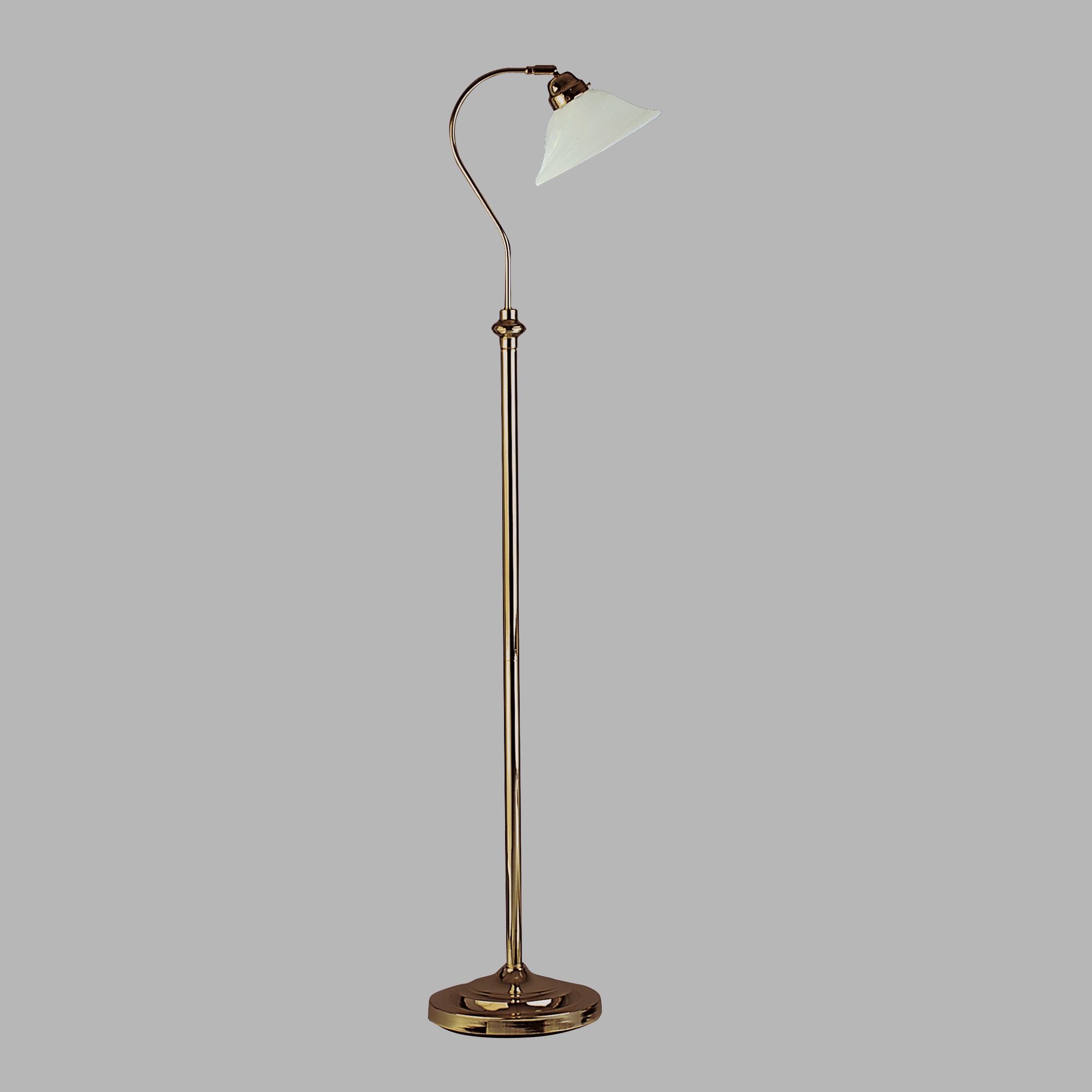 Adjustable Floor Lamp - Ant/Brass Cw Scavo Glass